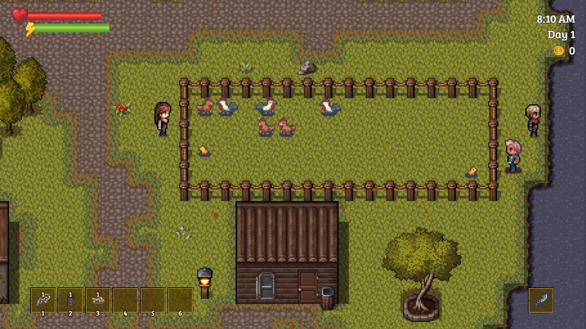 Animal pen gameplay screenshot.