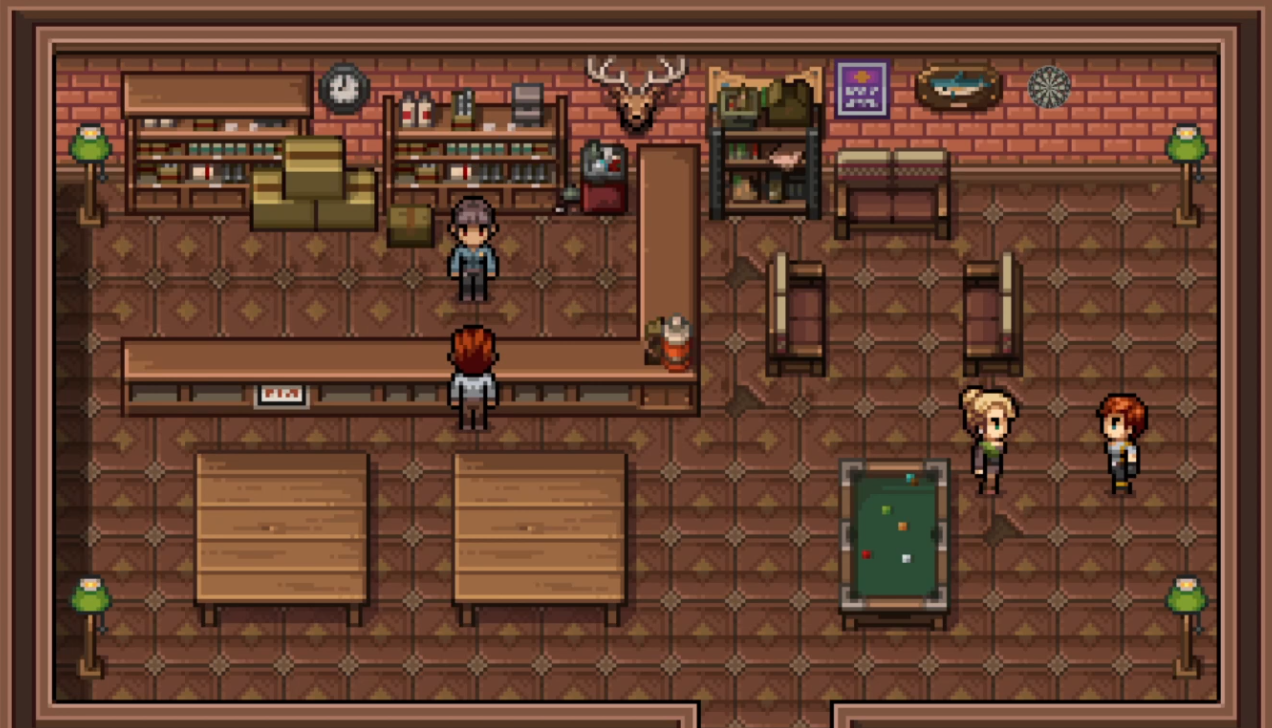 Camp Ashfield community room screenshot.