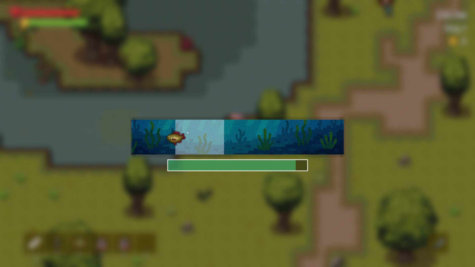 Fishing mini-game screenshot.